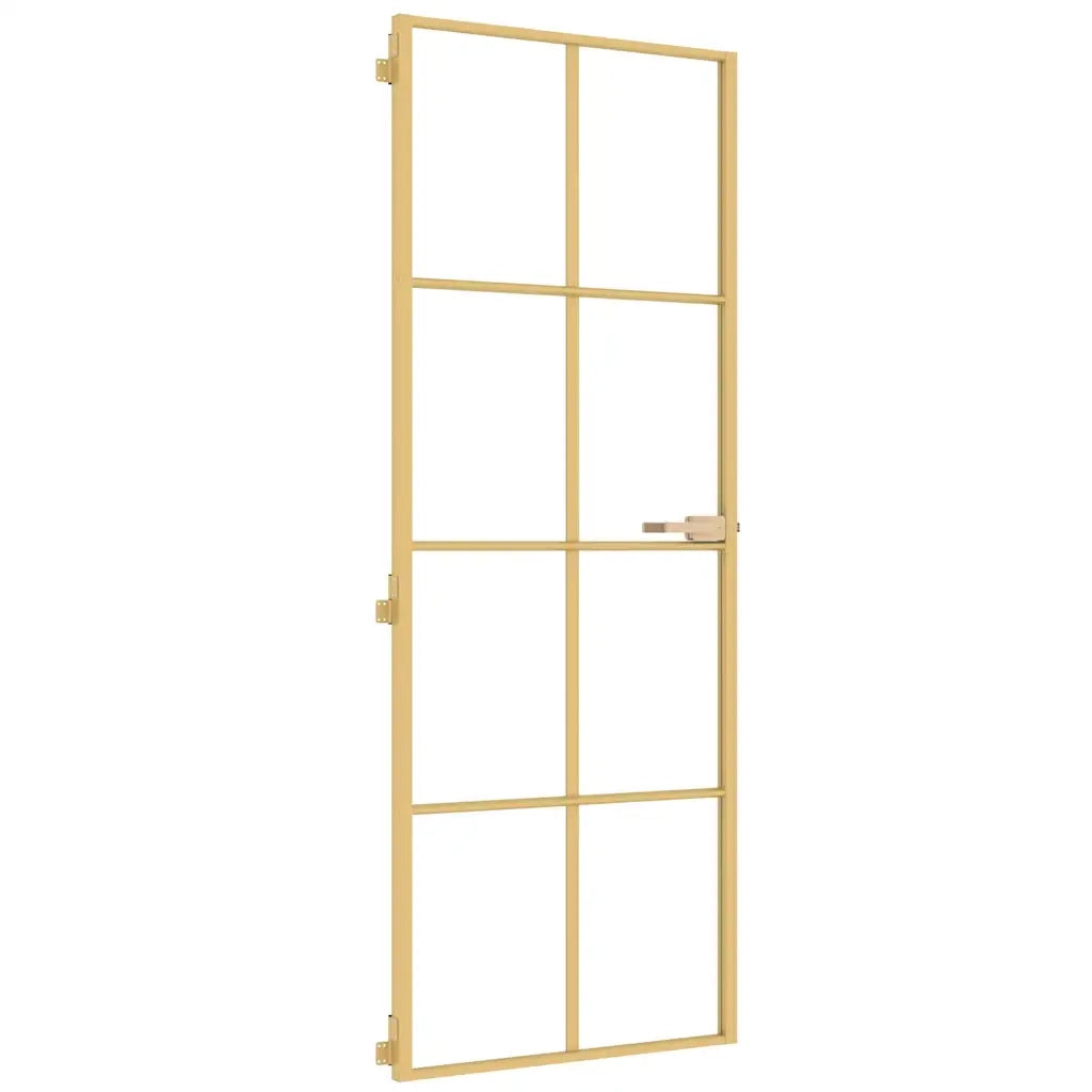 Porta Interni Sottile Oro 76x201,5cm Vetro Temperato Alluminiocod mxl 107771