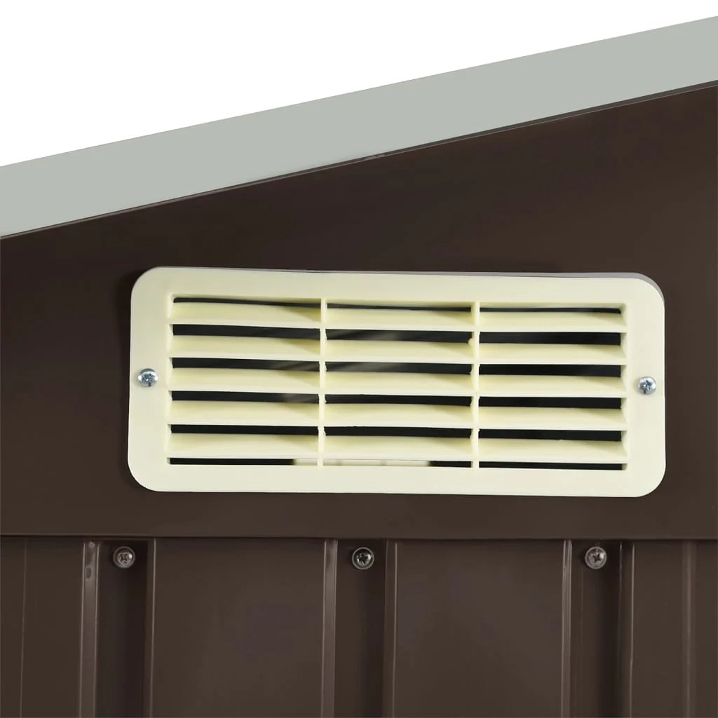Casetta da giardino cabina ripostiglio casetta da esterno robusta casetta per attrezzi con ripiano 205 x 130 x 183 cm ferro marrone 02_0022224