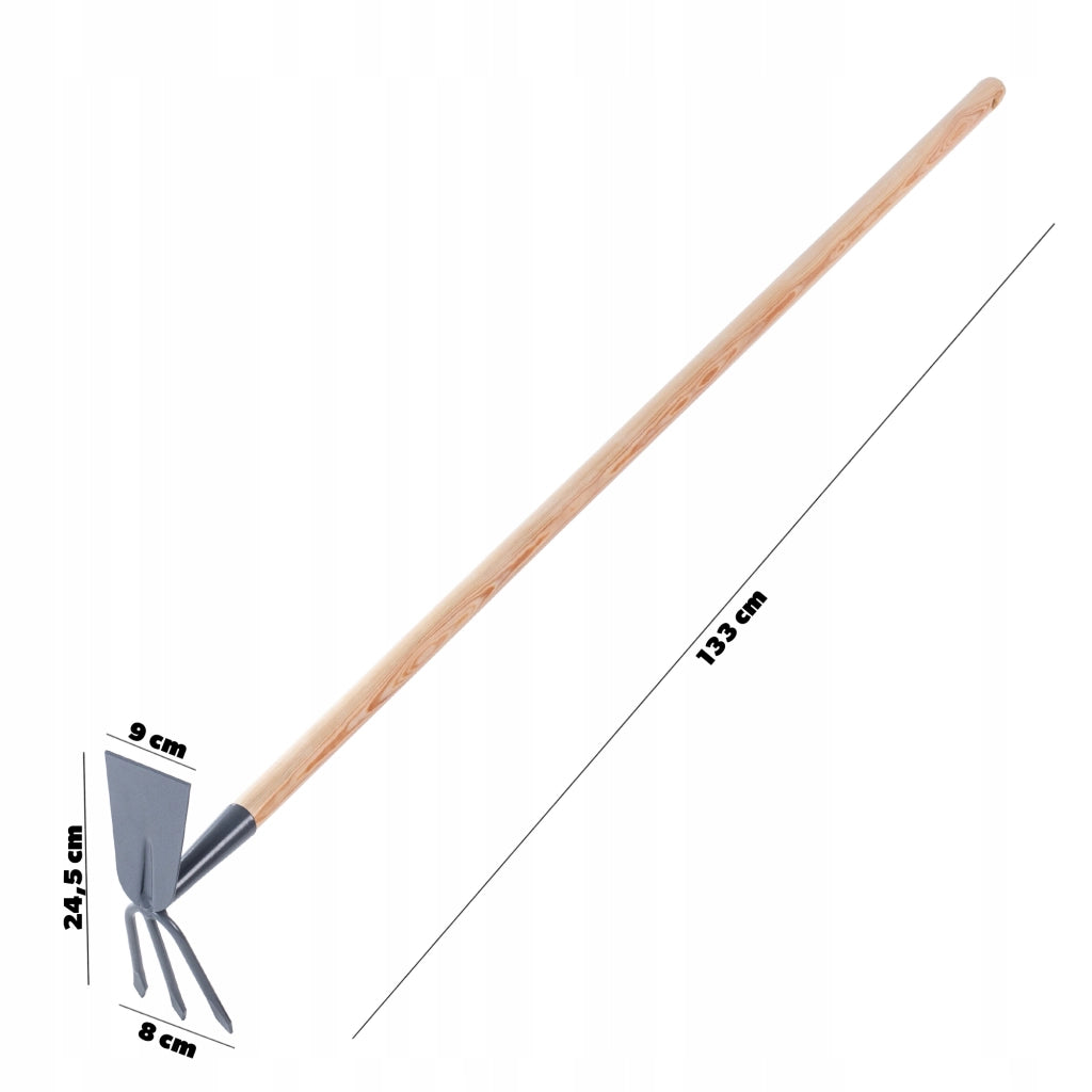Zappa da giardino KADAX per scavare con forca da 8 cm e gancio da 133 cm