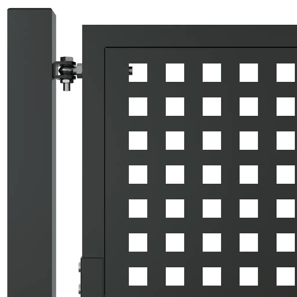 Cancello da Giardino Antracite 100x75 cm in Acciaio 154559