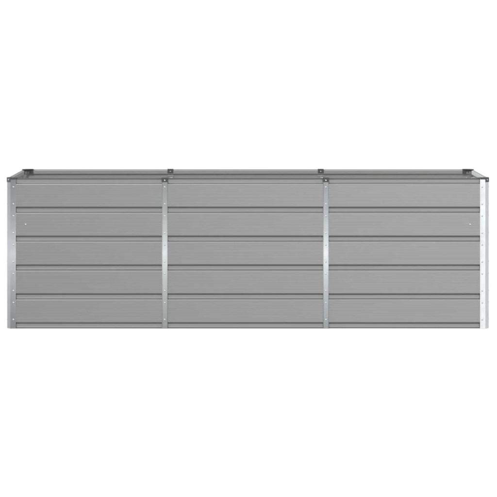 Fioriera moderna 240 x 80 x 75 cm design industriale per uso interno/esterno in acciaio grigio chiaro 02_0059190