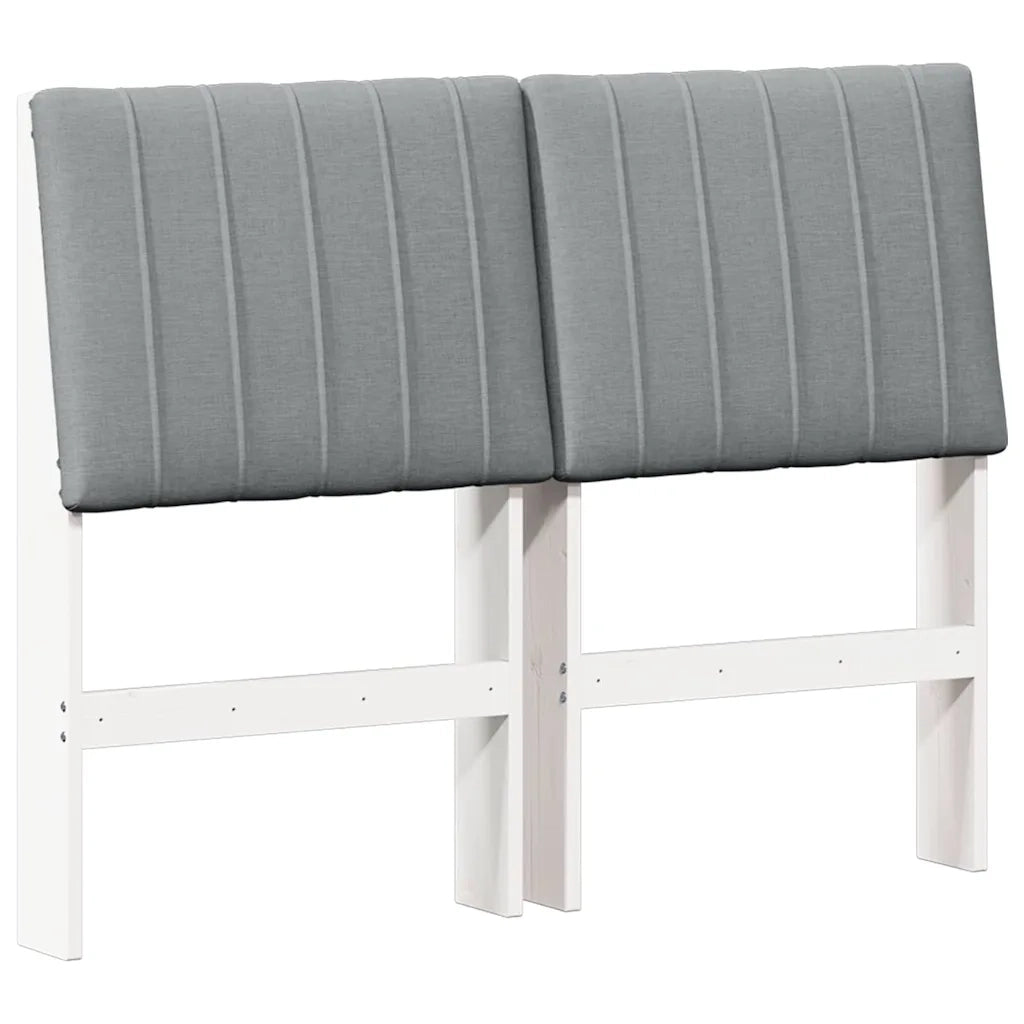 Testiera | Testata imbottita Grigio chiaro 120 cm Pino massello