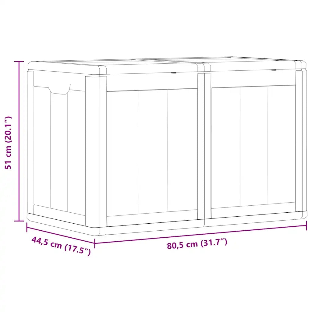 Baule da Giardino 180 L Grigio Aspetto legno in PP 151234
