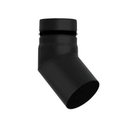 Tubo nero stufa pellet smaltato giunto scomparsa curva 45 DN 80 canna fumaria 600 CE Made in Italy