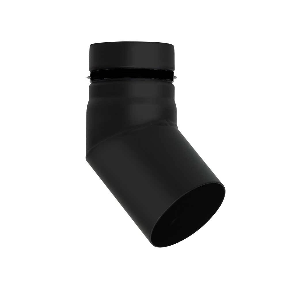 Tubo nero stufa pellet smaltato giunto scomparsa curva 45 DN 80 canna fumaria 600 CE Made in Italy