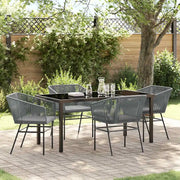 Set da Pranzo per Giardino con cuscino 5 pcs Grigio 3380935