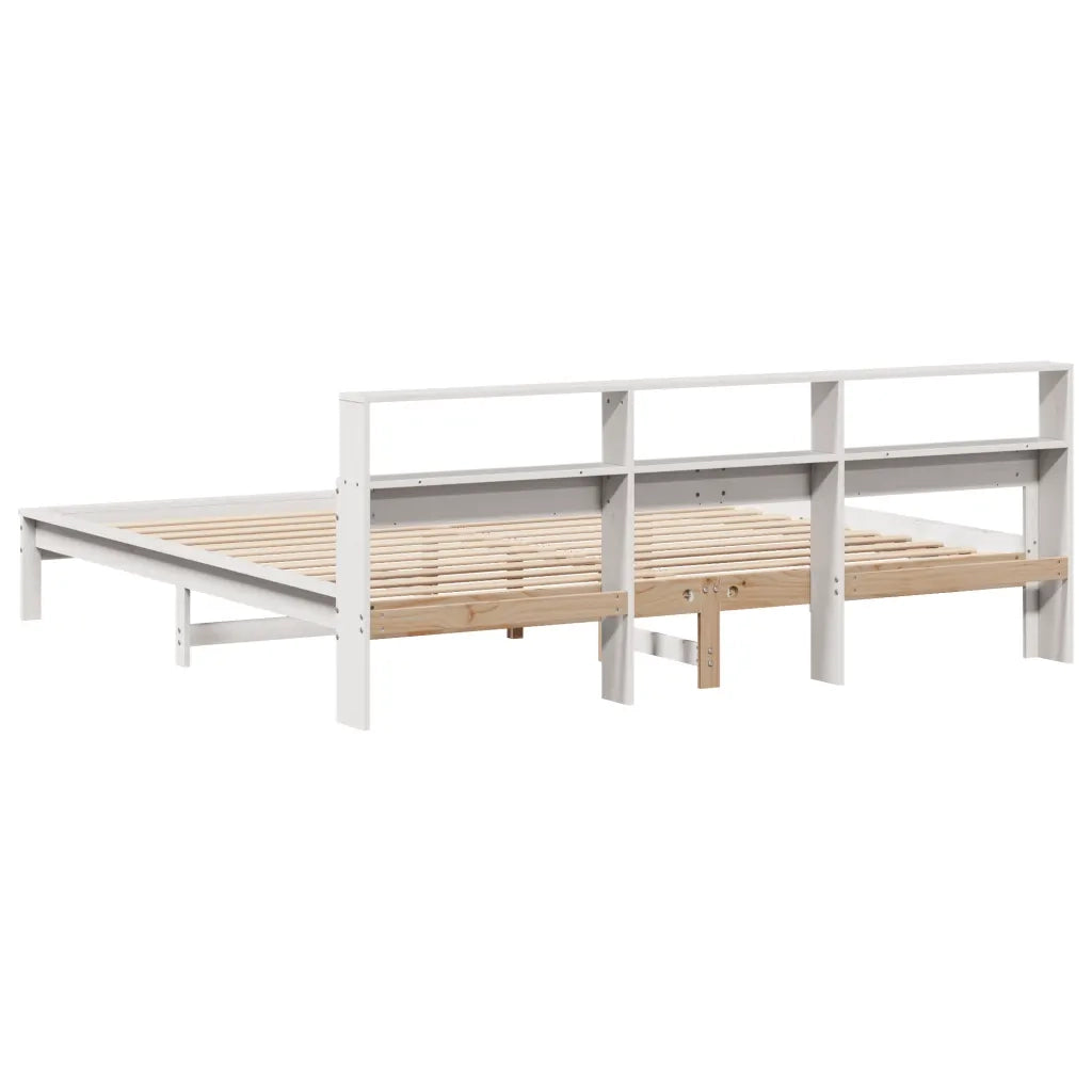 Giroletto senza Materasso Bianco 200x200 cm Legno Massello Pino