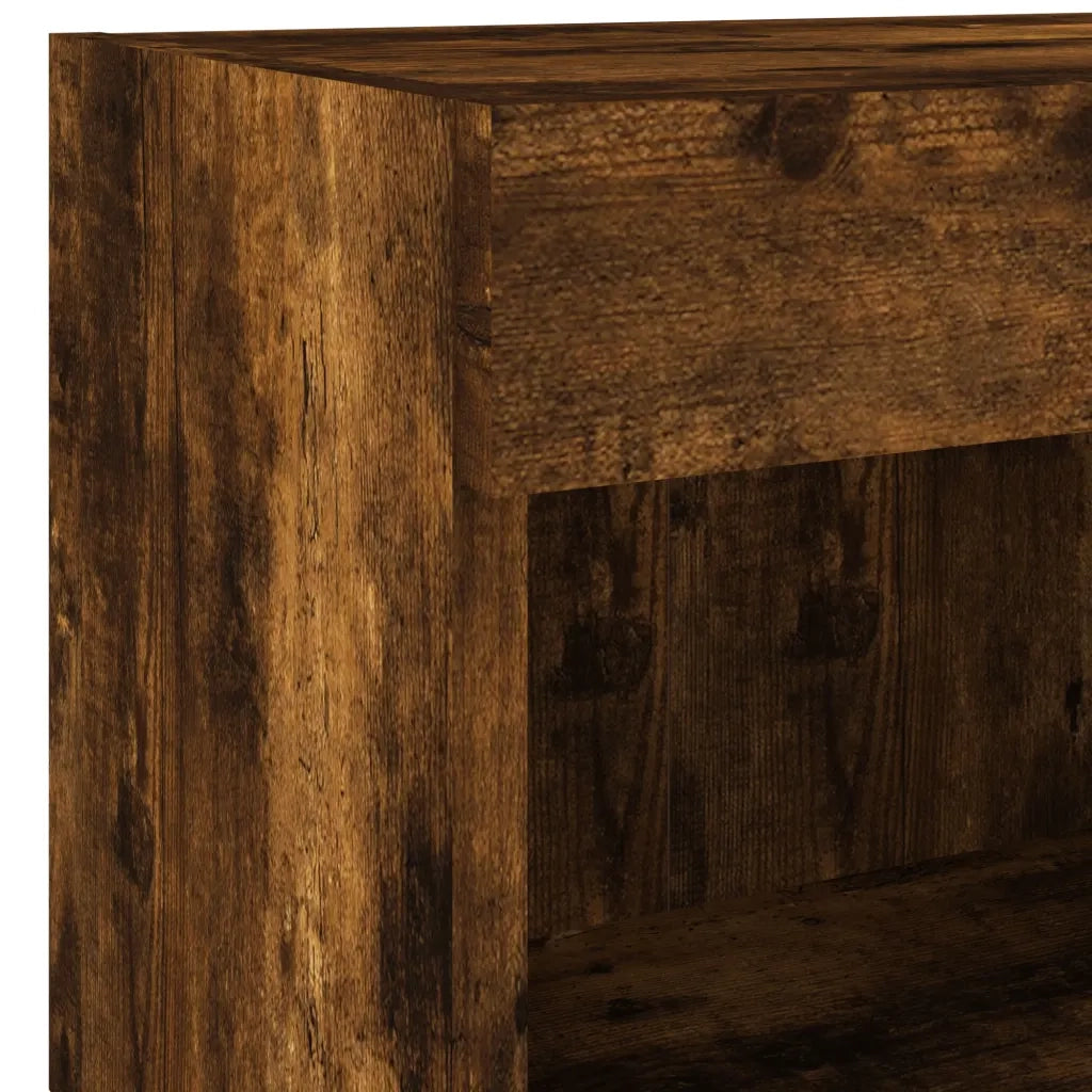 vidaXL Mobili TV a Muro 4pz con Luci LED Rovere Fumo