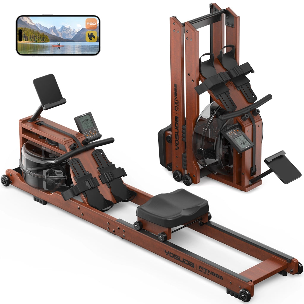 Vogatore in Legno con Display Bluetooth ¨C Minimal ¨C Legno Massello 190x60x50 cm
