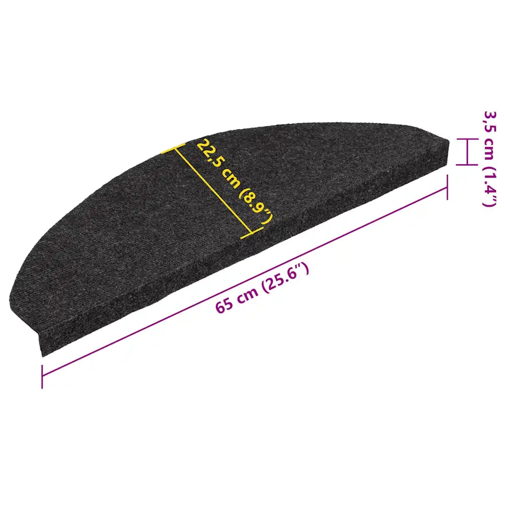 Tappetini Autoadesivi per Scale 30 pz Neri 65x22,5x3,5 cm 3365907