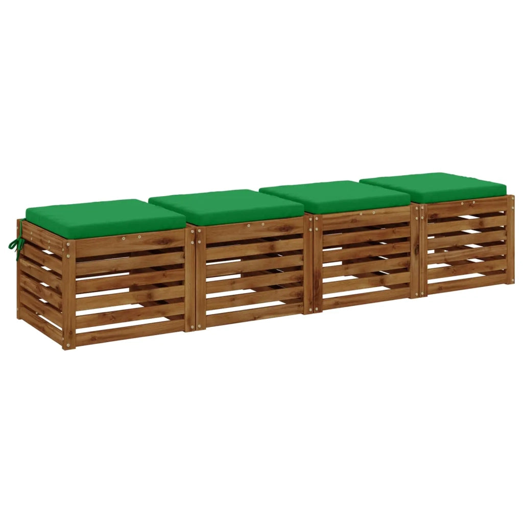 Cuscini per Sedia in 4 Pezzi SOEST 4 pz 100% Poliestere Verde 944373