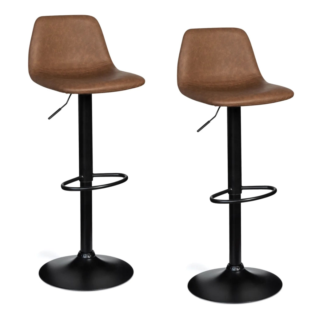 IDMarket - Set di 2 sgabelli da bar TEXAS vintage marrone