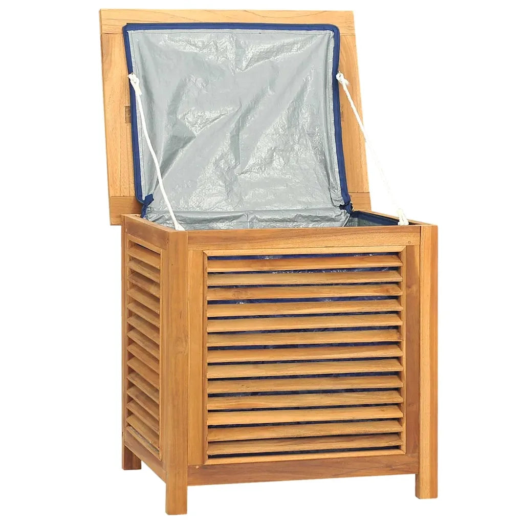 Contenitore Giardino con Borsa 60x50x58cm Legno Massello Teak 363269
