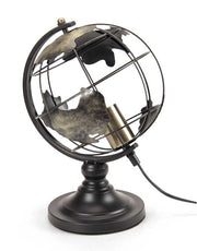 MAURY'S LAMPADA MAPPAMONDO CON STRUTTURA IN METALLO 24X24X35 CM COLORE NERO