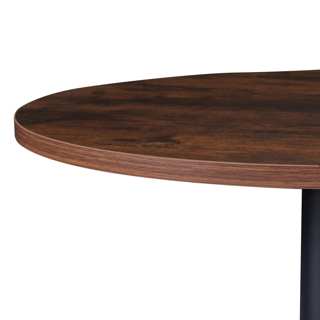 Tavolo alto rotondo Vantaa acciaio e MDF 100 x 60 cm effetto noce nero 03_0011086