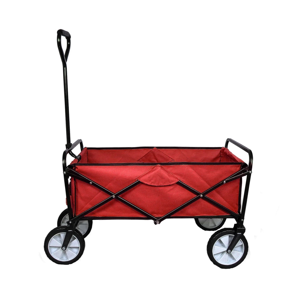 Carrello Pieghevole Fuoristrada 70kg Ruote 360° Acciaio Rosso