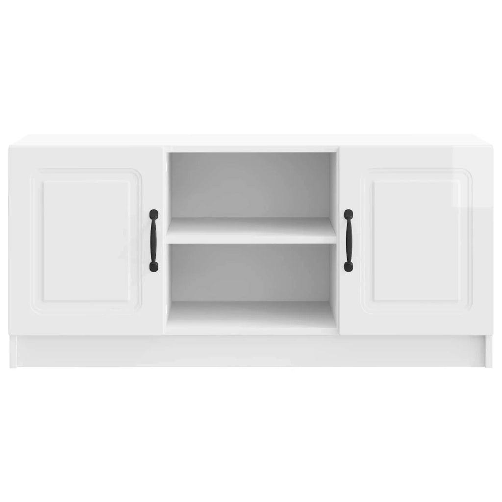 Mobile TV Bianco Lucido 102 x 34,5 x 47 cm Legno ingegnerizzato
