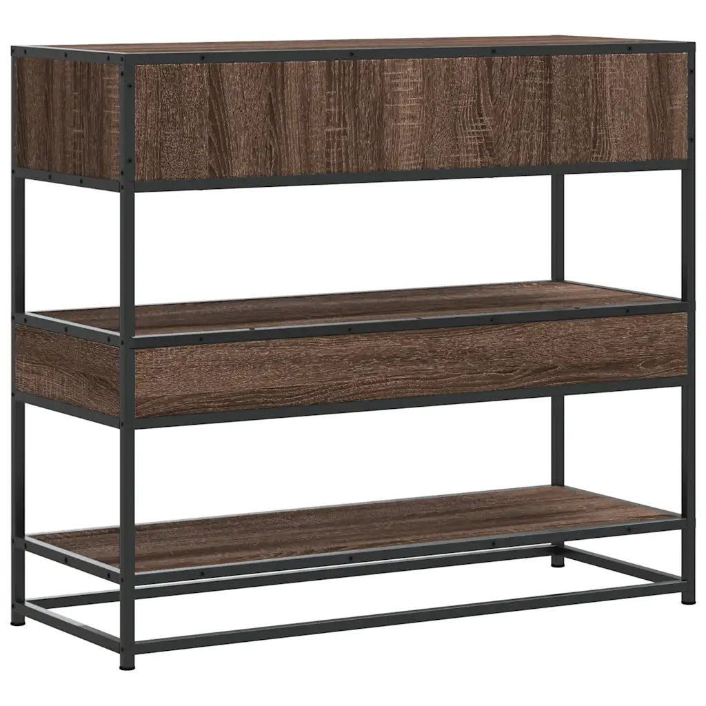 Tavolo Consolle Rovere Marrone 90x35x80 cm Legno Multistrato