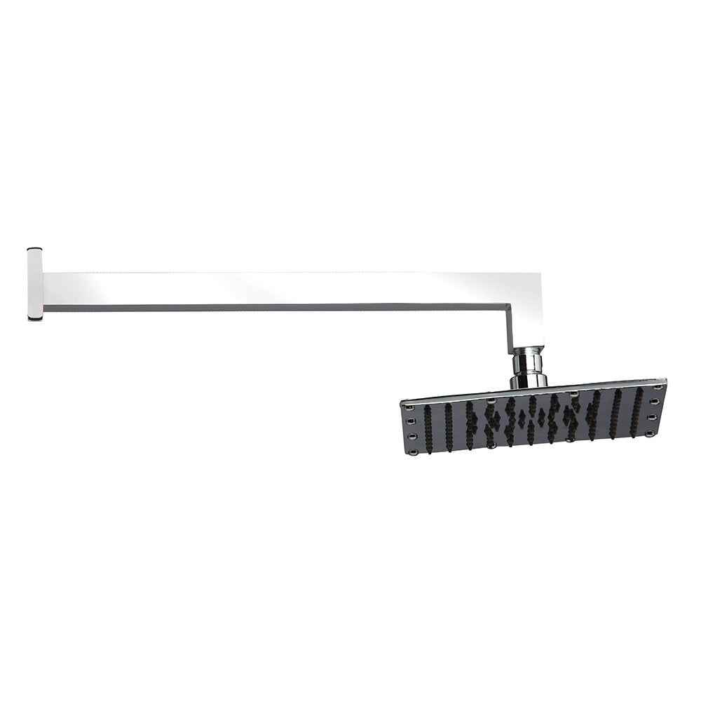 Completo braccio doccia 20x20 ottone con soffione piatto quadro