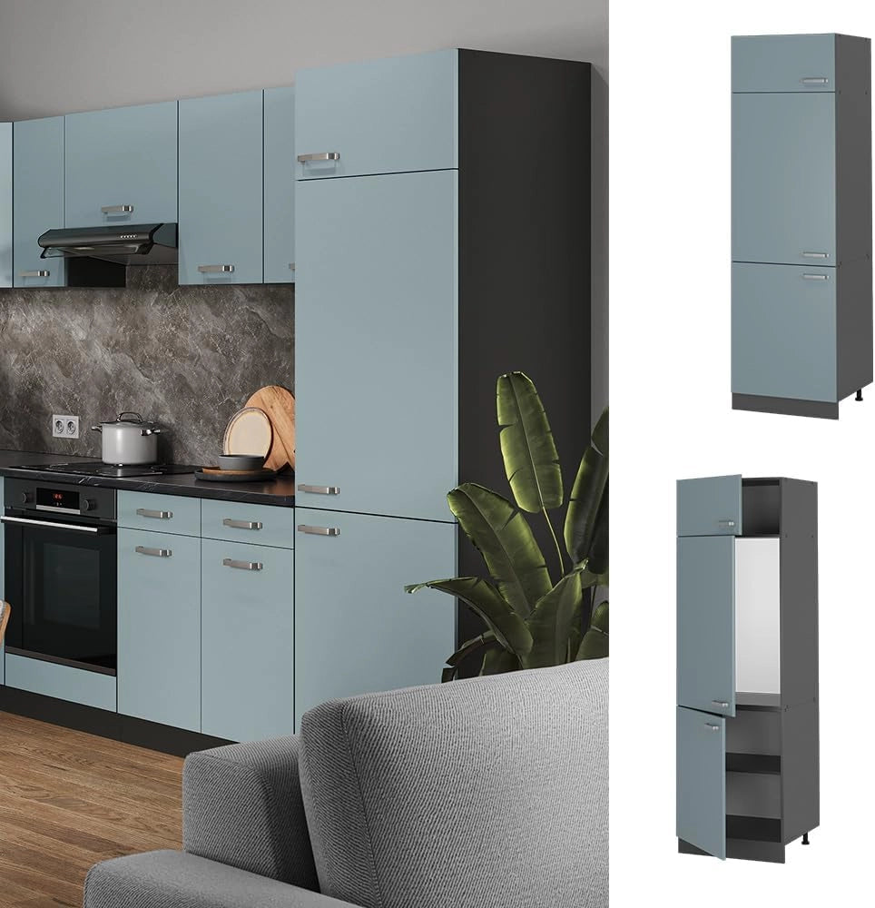 Armadio frigorifero R-Line, Grigio-blu, 60 cm, per la libera combinazione all'interno di sistemi cucina modulari