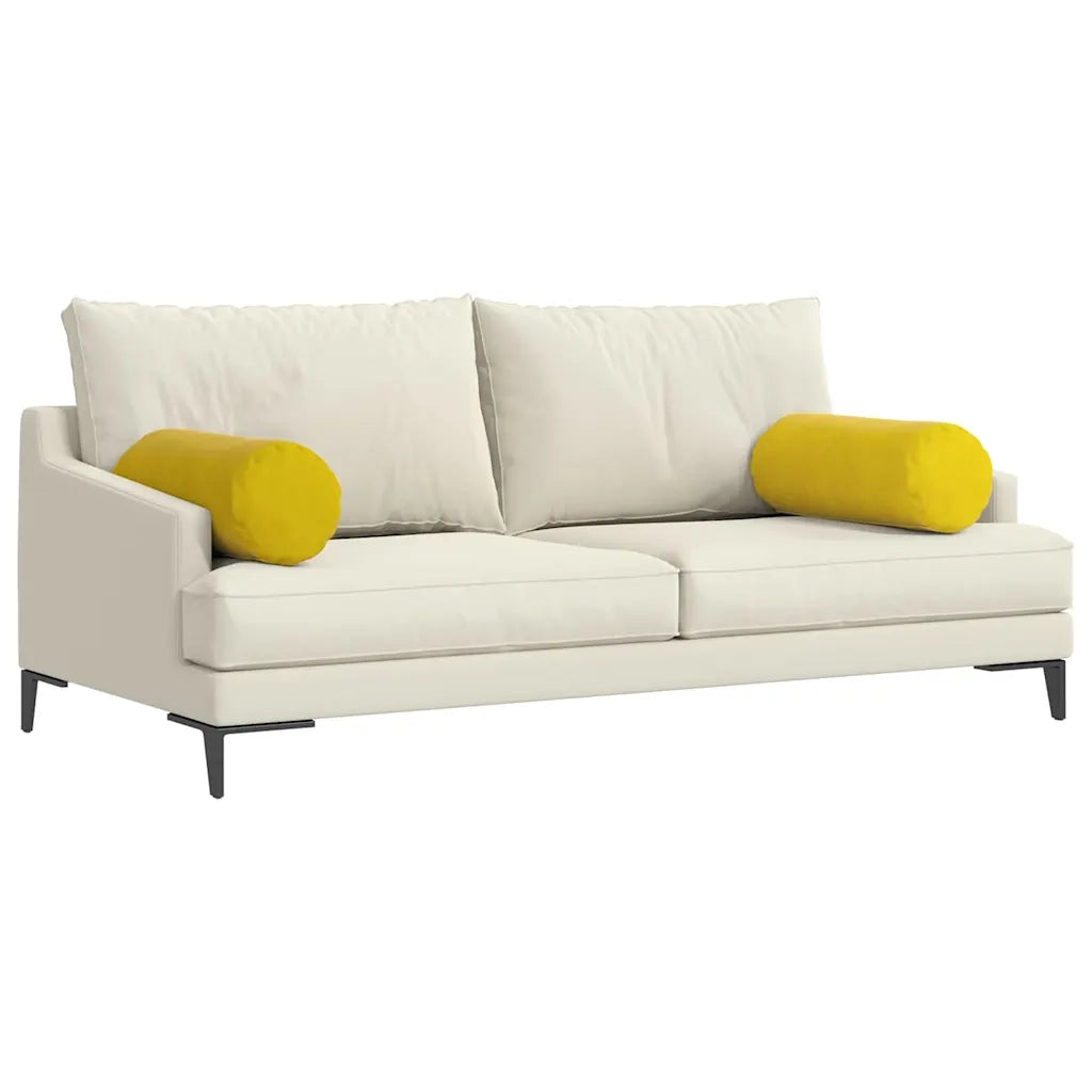 Cuscini a rullo 2 pcs Giallo Ø 25 x 70 cm Tessuto in Cords