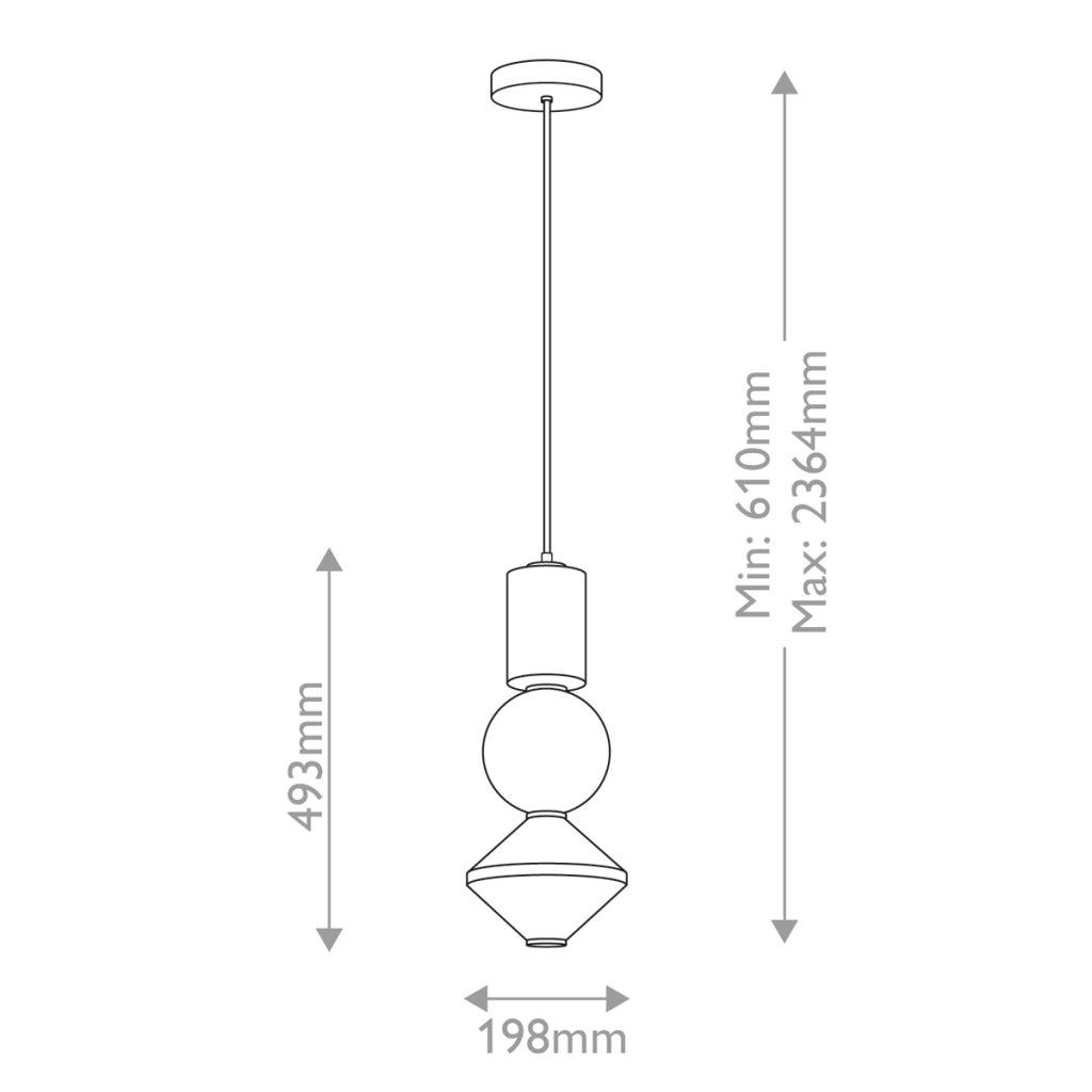 Lampada a sospensione Bijou LED 20W vetro opale oro