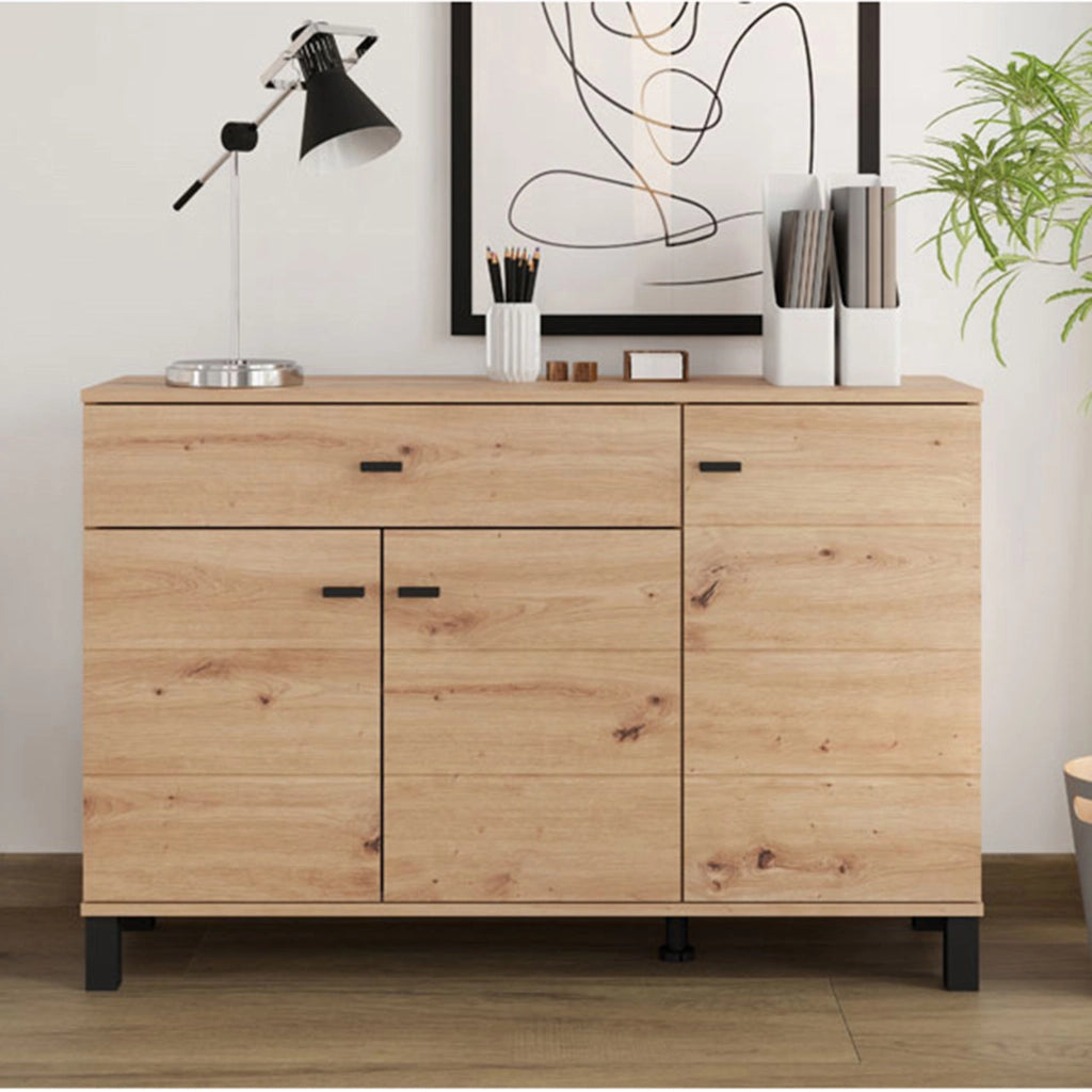 Madia Uyuni, Credenza un Cassetto, 116x35x78h cm Marrone Rovere Nodi