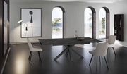 Tavolo allungabile Ceramica 1 - Struttura in metallo antracite e top in ceramica portoro opaca 160/240x90cm - Stones