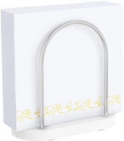 Servethouder metallica - Design elegante - Bianco - Accessori da cucina - Per servetten - Decorativo e funzionale