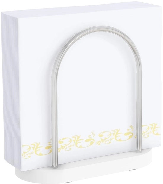 Servethouder metallica - Design elegante - Bianco - Accessori da cucina - Per servetten - Decorativo e funzionale