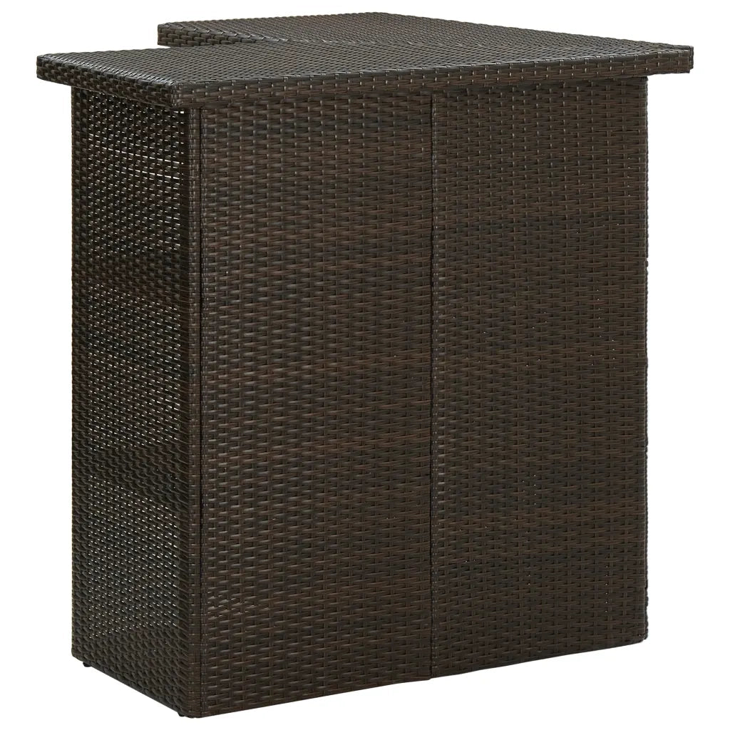 Tavolo da Bar ad Angolo Marrone 100x50x105 cm in Polyrattan cod mxl 17059