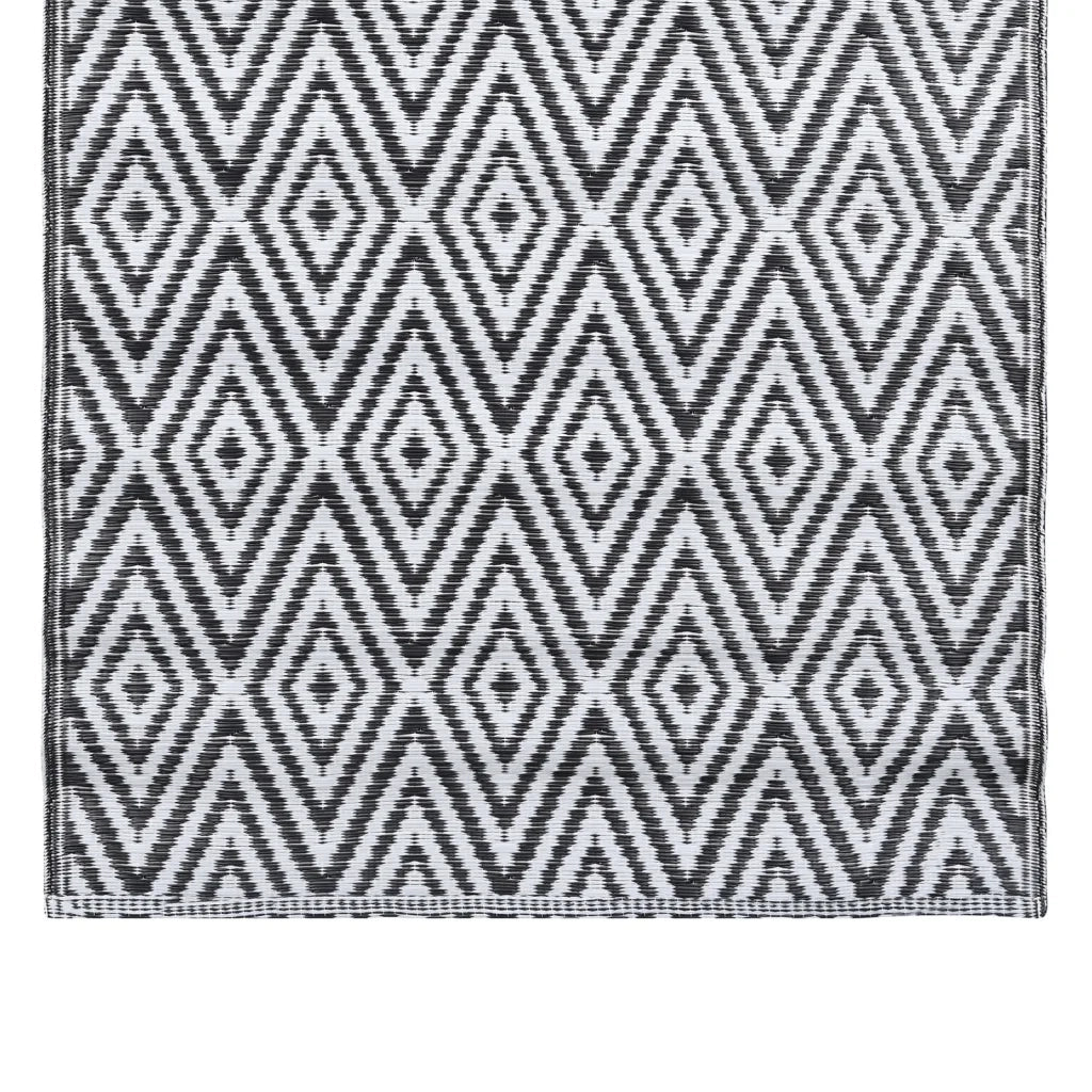 Tappeto da Esterni ARAKIL Bianco e Nero 120x180 cm in PP 310429