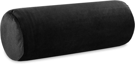 Bolster per yoga con cuscino per ginocchia e rivestimento, 40x15cm, con copertura e rivestimento in velluto nero