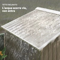 Casetta da Giardino in Metallo con Prese d'Aria e Doppia Porta Scorrevole, 2.1x1.3m, Marrone Chiaro