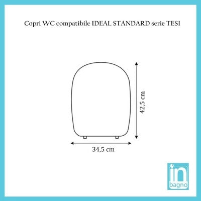 Sedile WC compatibile serie Tesi Classic Ideal standard in termoindurente bianco