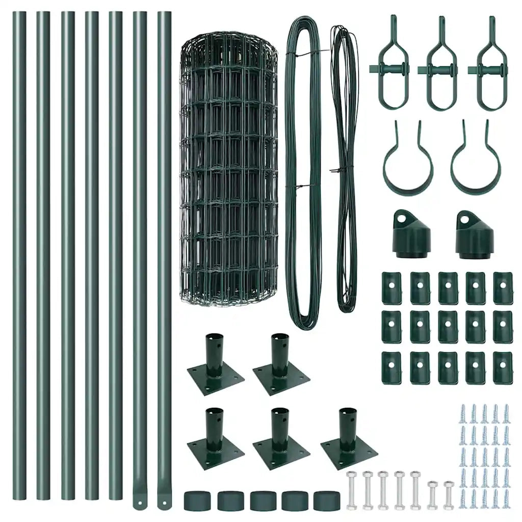 Recinzione da Giardino | Recinzione con Posto Verde 0,4 x 10 m Acciaio e PVC