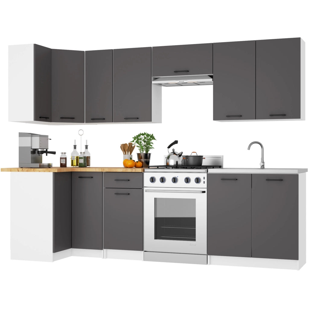 Mobile da cucina pensile sistema AKORD OLIWIA G2 Bianco, Grigio Grafite 80 cm 2 ante 80x30x58 cm