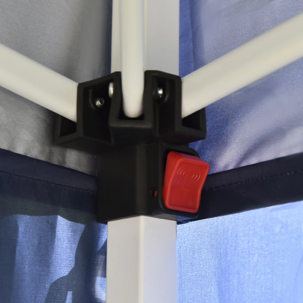 Gazebo pieghevole ¨C zephmum ¨C 2x2m blu metallo con 4 pareti e 2 finestre