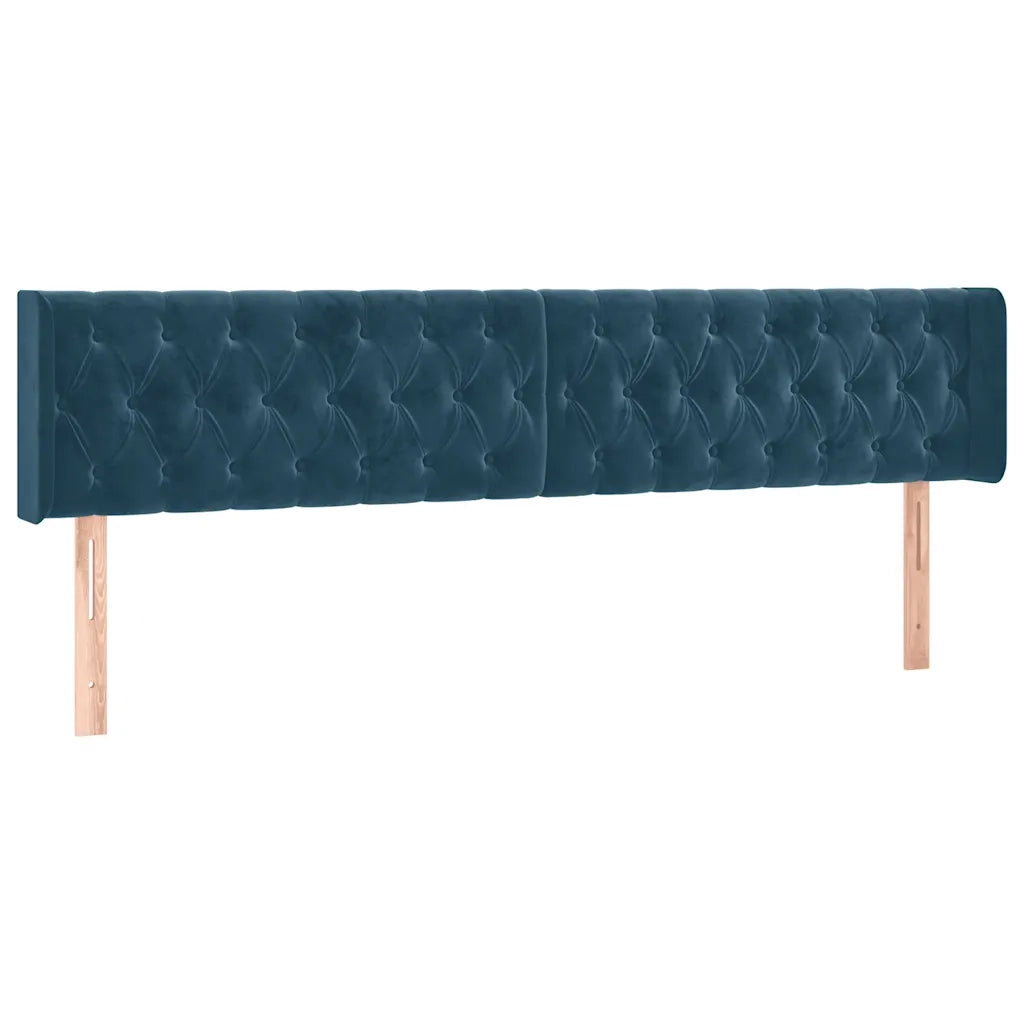 Giroletto a Molle con Materasso Blu Scuro 180x200 cm in Velluto 3141501