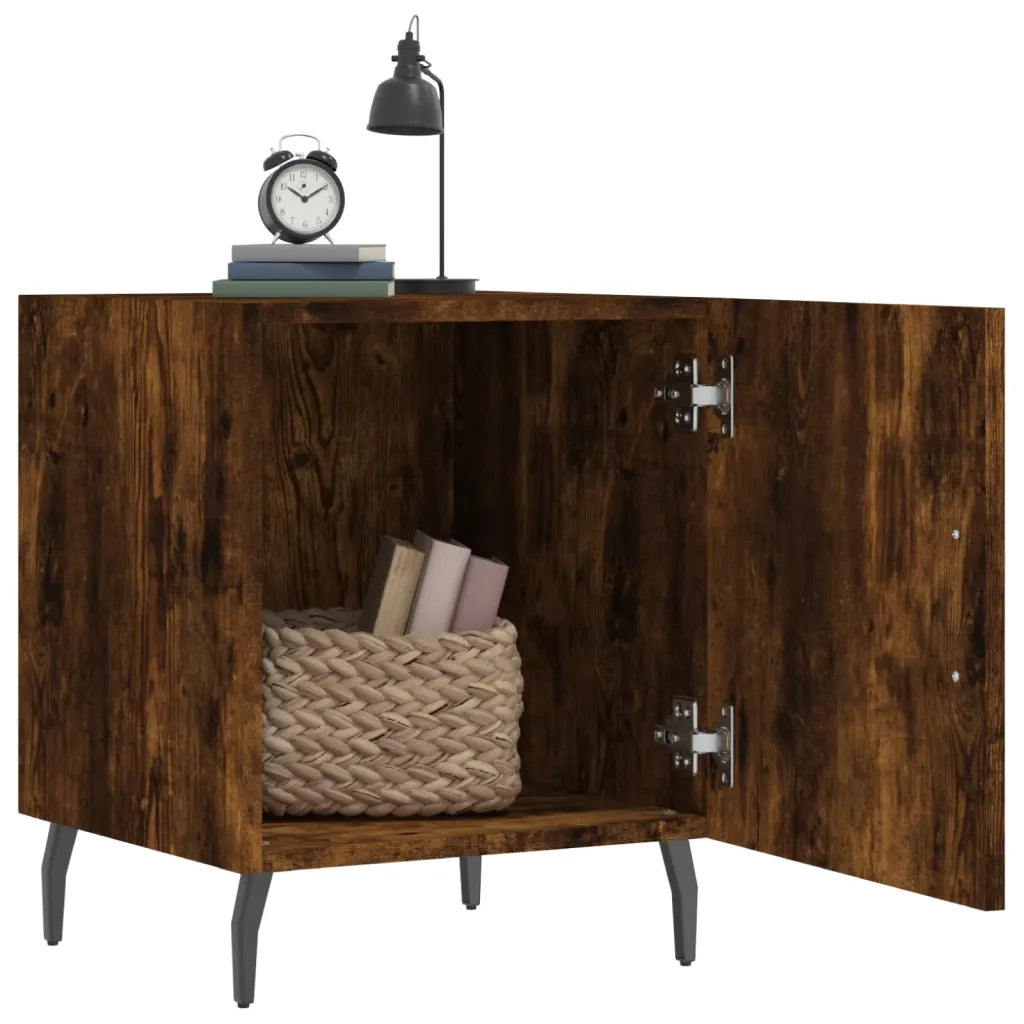 Comodini 2 pz-Set di 2 Tavolino da notte Rovere Fumo 40x40x50 cm in Legno Multistrato 676374