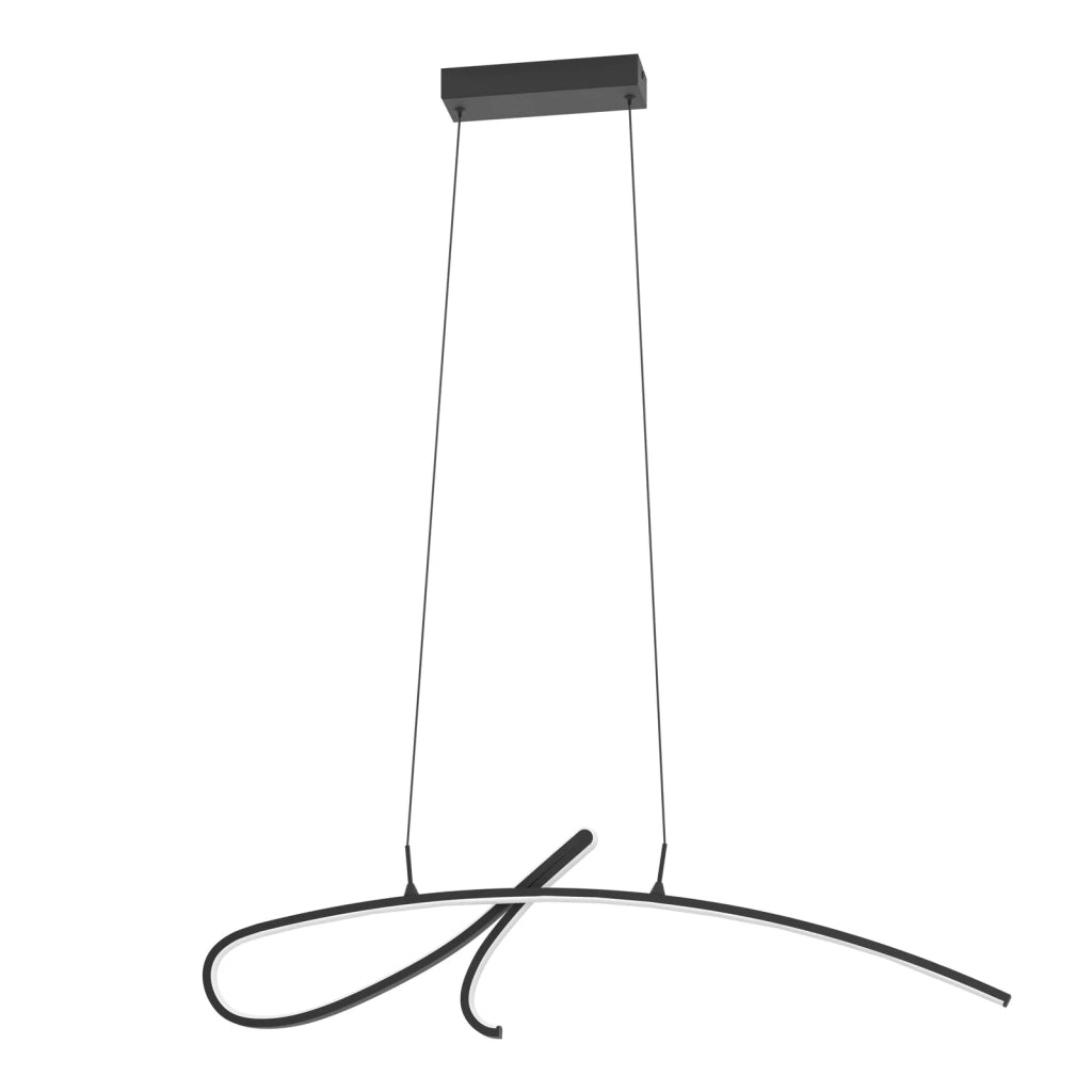 Sospensione Moderna Cardoncito Acciaio Nero Plastiche Bianche Led 20W 2400Lm