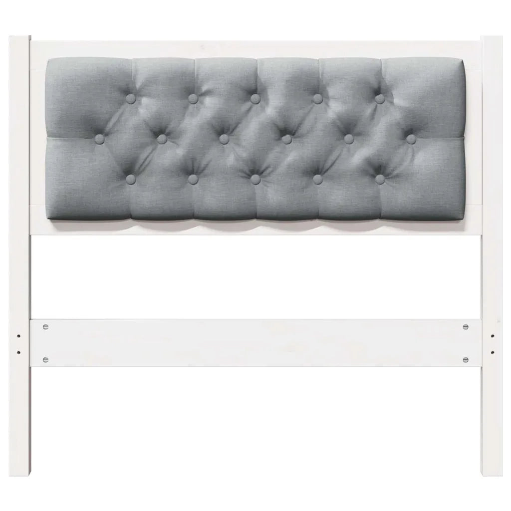 Testiera Bianco e grigio chiaro 90 cm Legno di pino massello