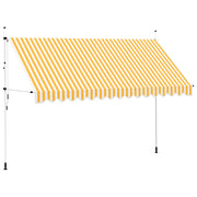 Tenda da Sole Retrattile Manuale 400cm Strisce Arancione Bianco cod mxl 7359