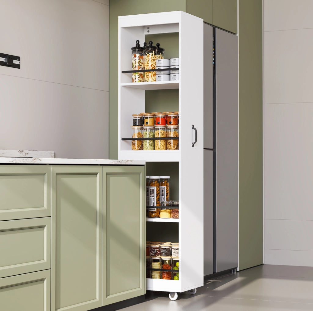 LIBRERIA Stretta 40x30x160,5 cm MDF Bianca con Barre Protettive