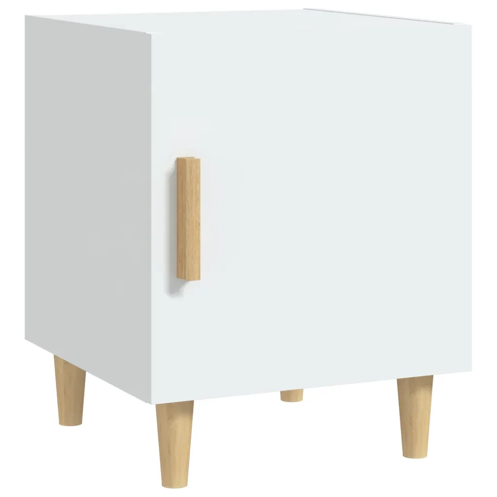 Comodini 2 pz Bianchi in Legno Multistrato 812043