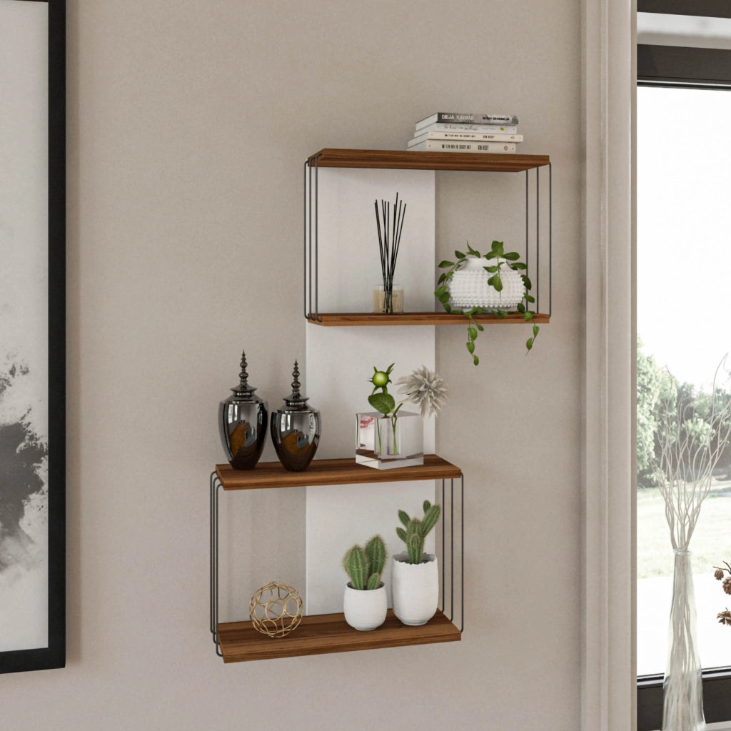 Scaffale da parete in legno "Destan" 65 x 19 x 96 cm - Pino