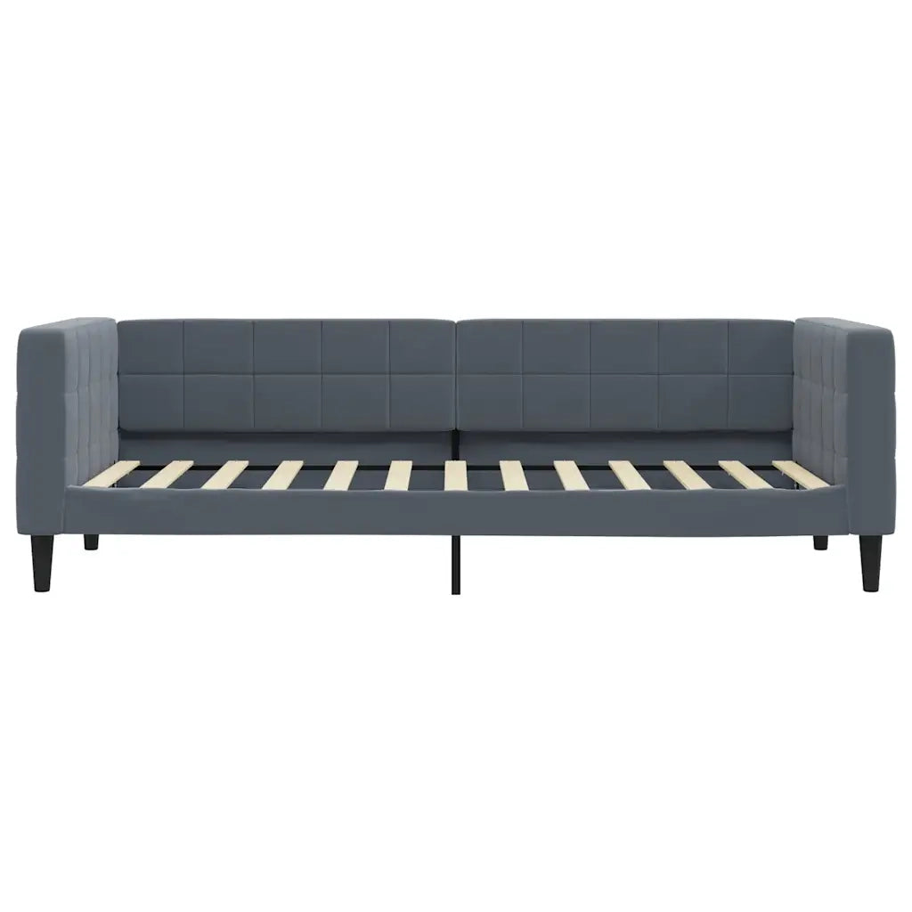 Divano Letto Estraibile Cassetti Grigio Scuro 80x200cm Velluto 3196733
