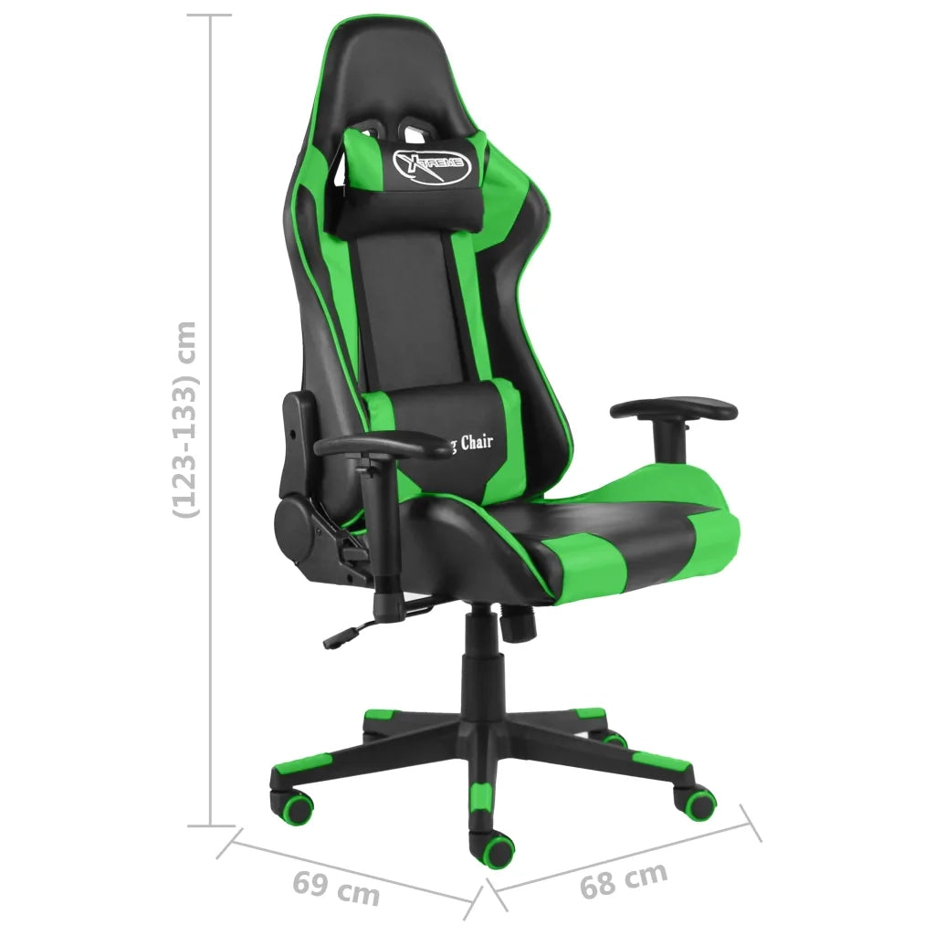 Sedia da Gaming Girevole Verde in PVC cod mxl 60282
