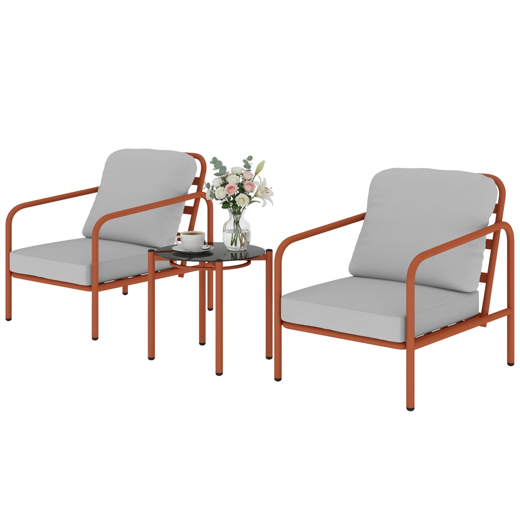 Set Salotto da Giardino 3 Pezzi con 2 Poltrone e Tavolino ¨C zephmum ¨C Grigio Antracite 63x77x76 cm