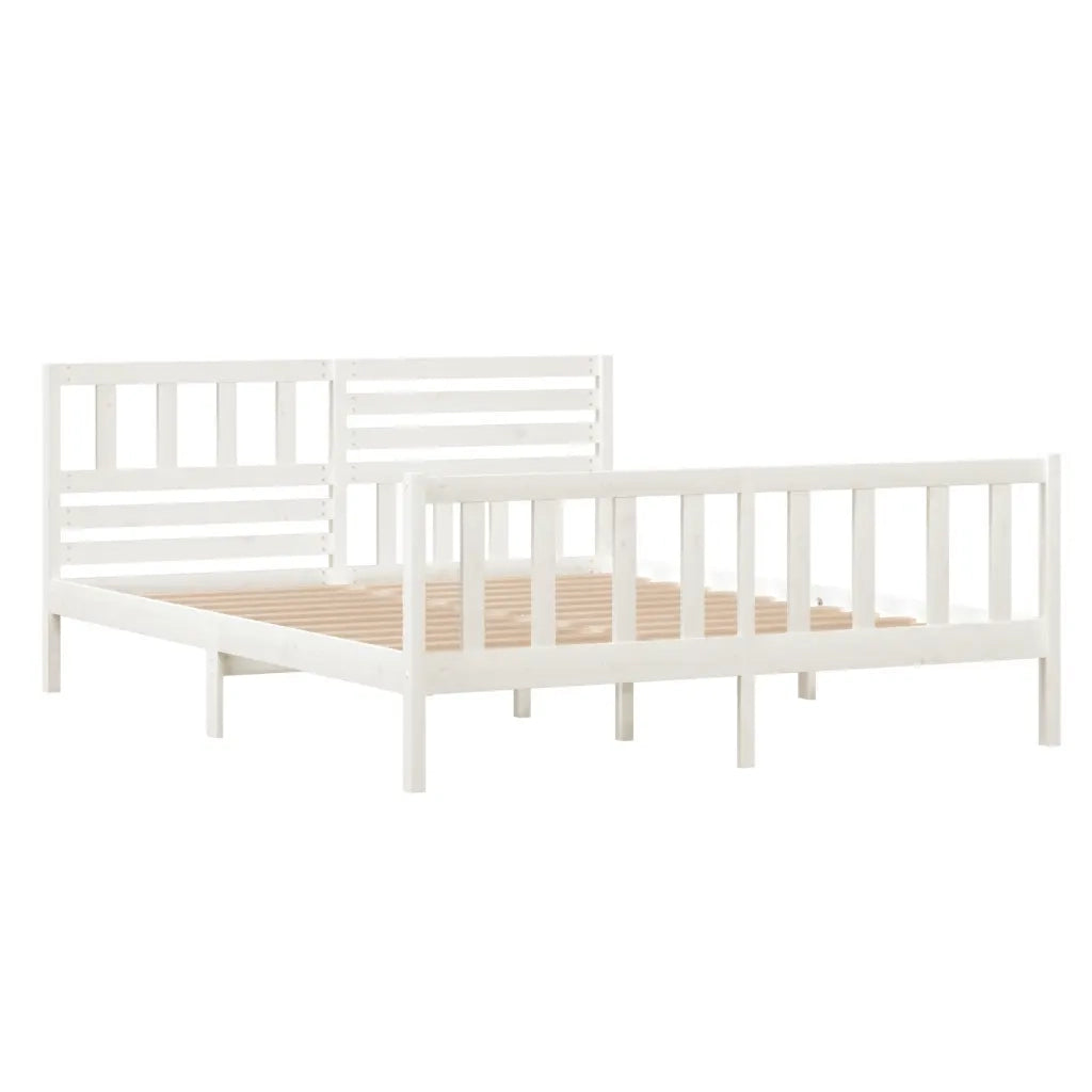 Giroletto-Struttura Letto Bianco in Legno Massello 120x200 cm 332795